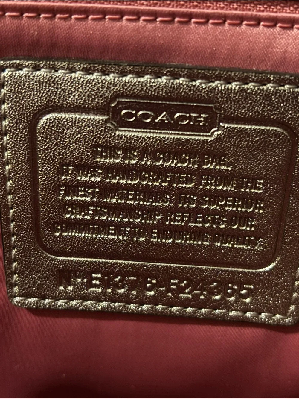 Coach Beige and Pink Signature Canvas Backpack